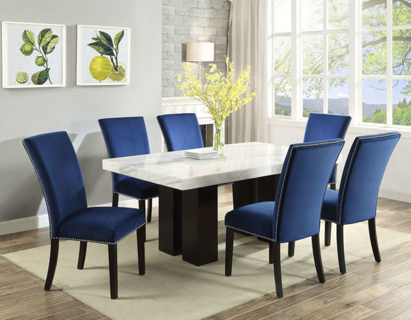 Picture of CARMEN 7PC DINING W/ BLUE CHAIRS
