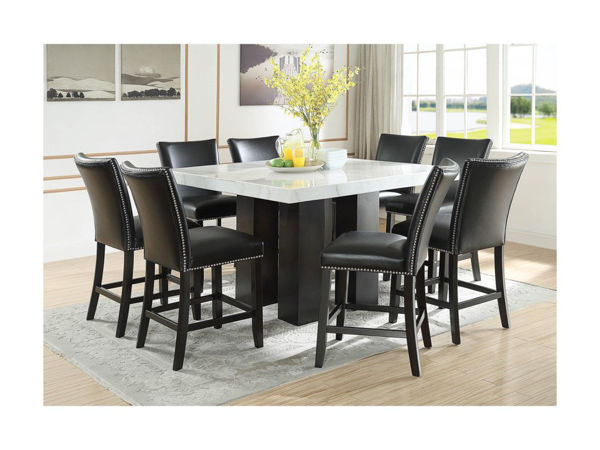 Picture of CARMEN 7PC COUNTER HEIGHT DINING SET W/BLACK STOOLS - CM540
