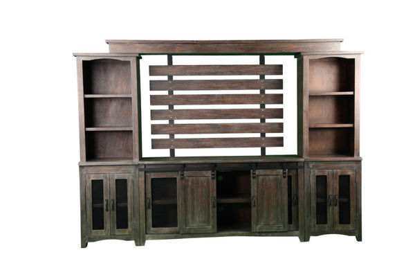 Picture of INDSUTRIAL BARNWOOD ENTERTAINMENT CENTER- 1035