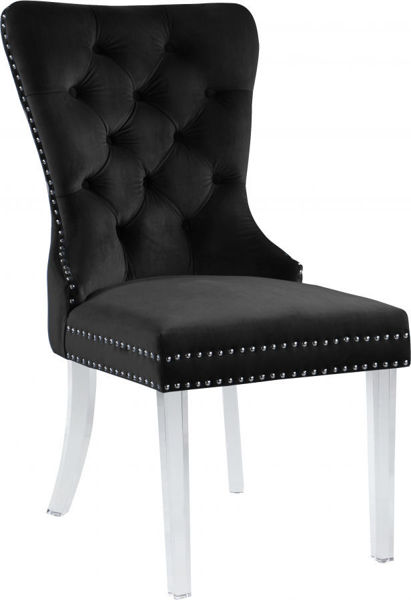 Picture of MILEY BLACK VELVET DINING CHAIR - 746