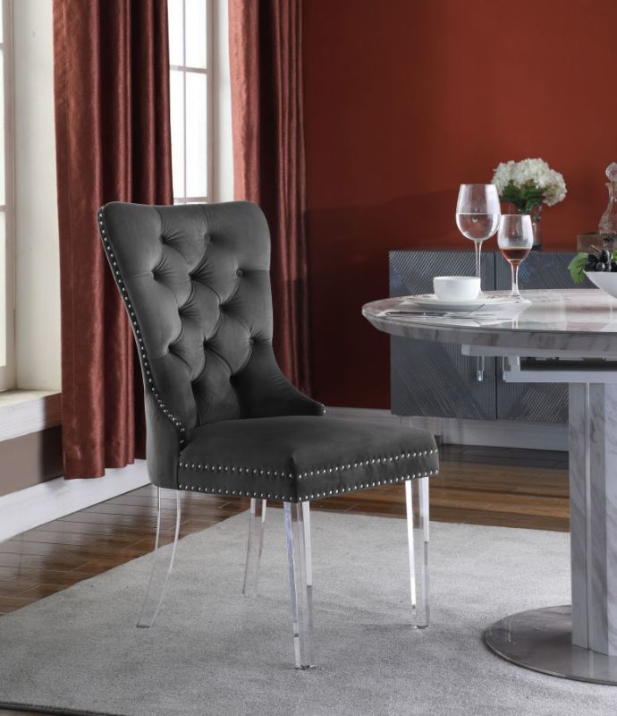Picture of MILEY GREY VELVET DINING CHAIR - 746