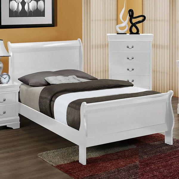 Picture of LOUIS PHILIP WHITE TWIN BED - B3600