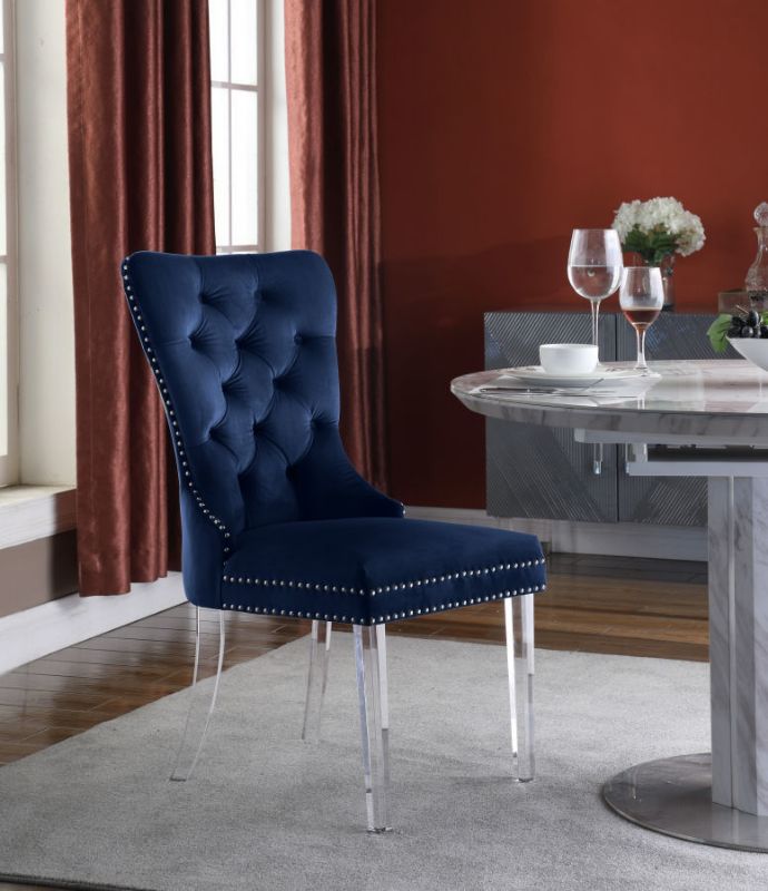 Picture of MILEY NAVY VELVET DINING CHAIR - 746