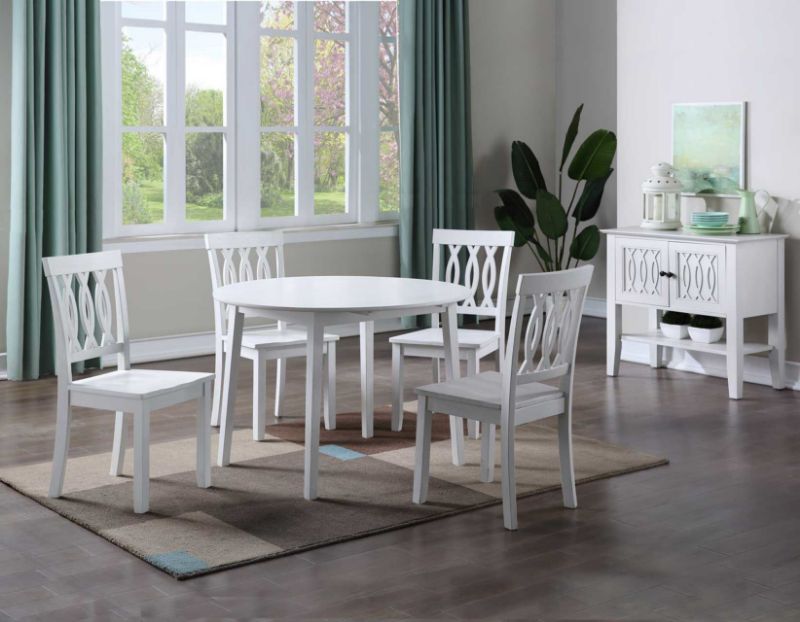 Picture of NAPLES 5 PC WHITE DINING SET - NA500
