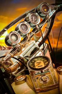 MOTORCYCLE GLASS WALL ART
