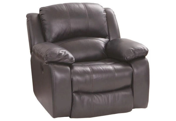 EMERSON GREY MANUAL LEATHER RECLINER