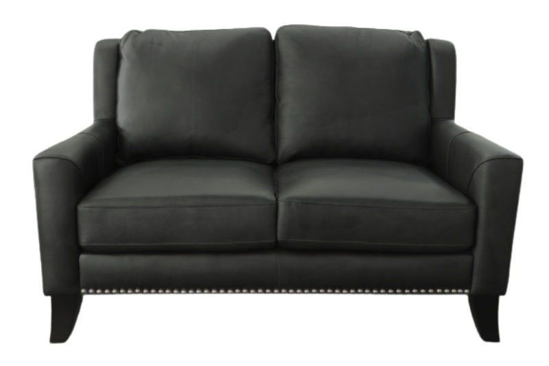 SOLACE CHARCOAL LTHR LOVESEAT