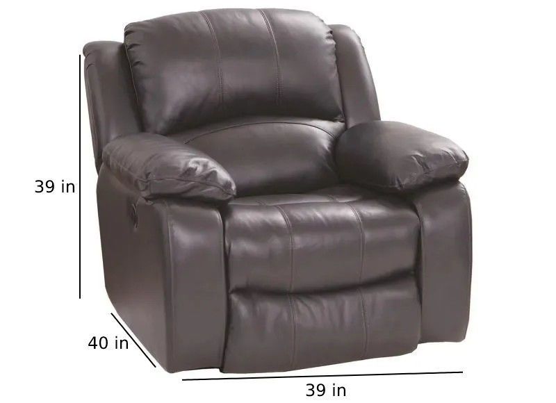 EMERSON GREY MANUAL LEATHER RECLINER