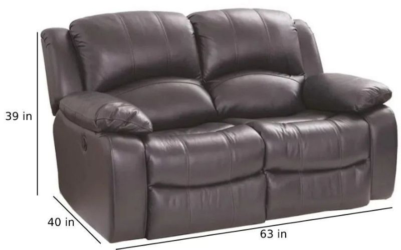 EMERSON GREY MANUAL LEATHER LOVESEAT