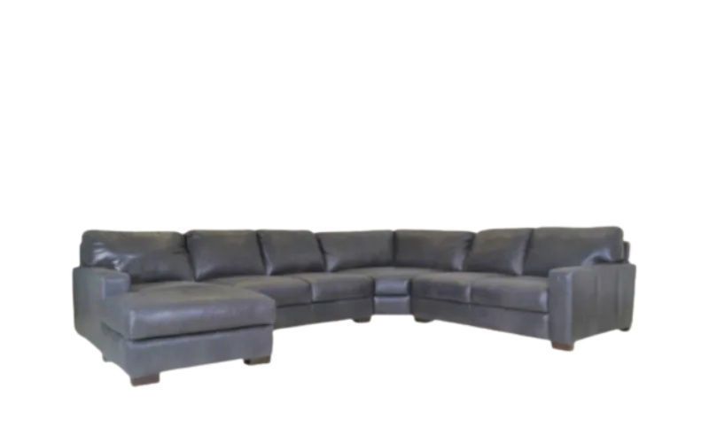 Picture of BECHAM GREY LEATHER SECTIONAL - 4522