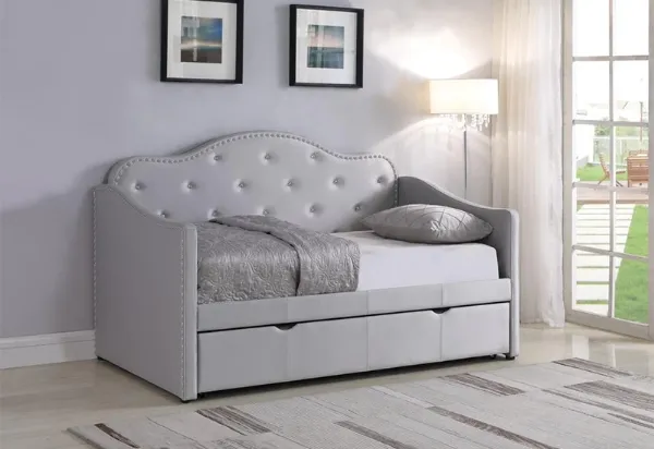 ELMORE LIGHT GREY DAYBED W TRUNDLE